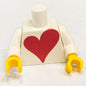 Custom Printed Big Heart Minifig Torso (Valentine's Day) made with LEGO parts - B3 Customs