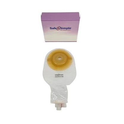 Safe N Simple 9" Convex 1 Piece Extended Wear Pre-cut Urostomy Pouch (80 Count)