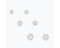 Cubic Zirconia Stud Earring Set – Silver-Tone Prong Settings