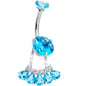Aqua Gem Swagger Sweep Dangle Belly Ring
