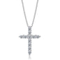 INALIS - 925 Sterling Silver Classic Cross Cubic Zirconia Necklace
