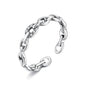INALIS 925 Sterling Silver Opening Geometric Chain Ring for Women