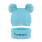 Infant Baby Winter Warm Knit Bobble Beanie Hat with Scarf Set