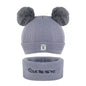 Infant Baby Winter Warm Knit Bobble Beanie Hat with Scarf Set