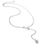 Infinity Heart Crystal Lariat Pendant Necklace