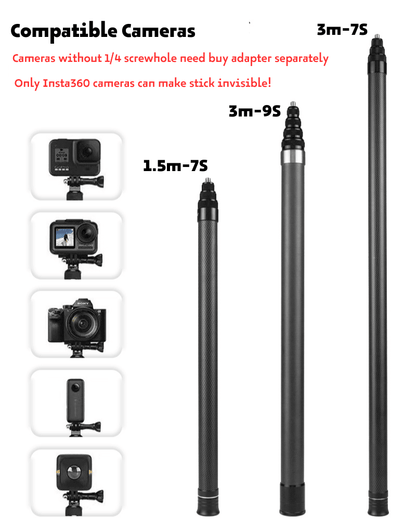 Insta360 camera Invisible selfie stick 1.5m/3m