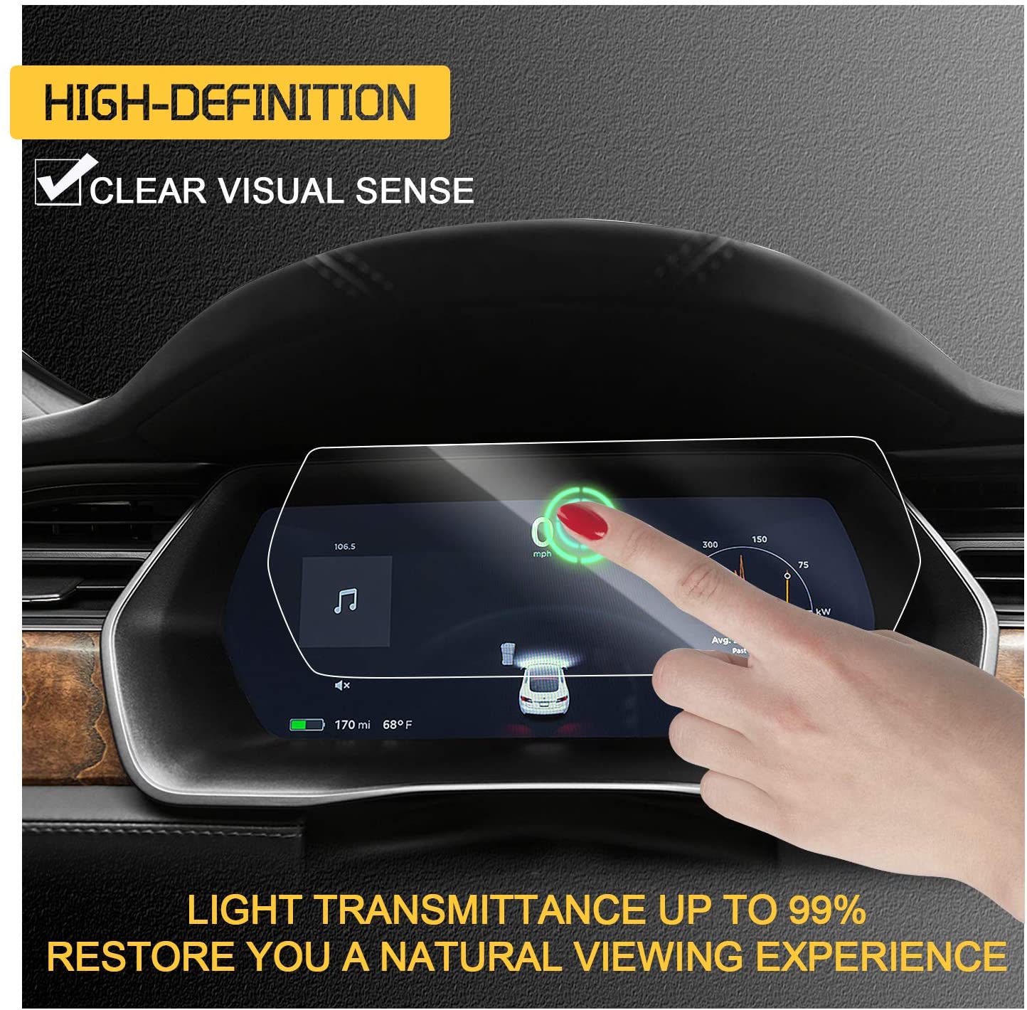 Instrument screen tempered film [13 inch] suitable for Tesla Model S/X 2017-2020