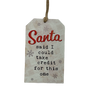 Wooden Plaid Gift Tag Ornament - Santa Said