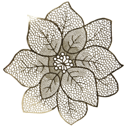 Poinsettia Placemat - 17 Inches - Gold