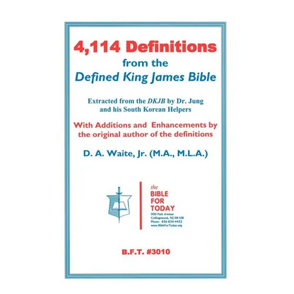 4,114 Definitions from the Defined King James Bible - Paperback