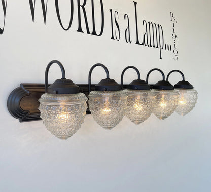 Bathroom Vanity Lighting Fixture of Antique Glass