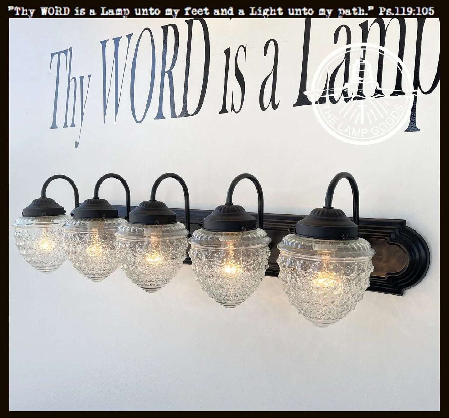 Antique Acorn Glass VANITY Light - 3 Sizes