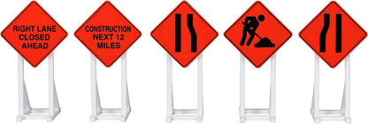 Roadside Construction Signs - Set of 5