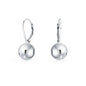 Italian Sterling Silver Leverback Ball Earrings