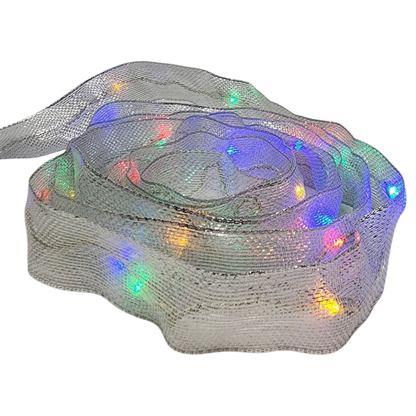 Multi-Color Iridescent LIghted 9 Foot Ribbon