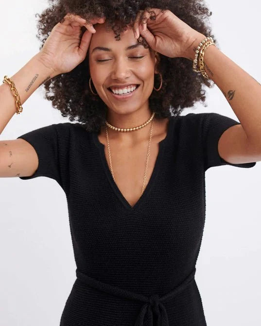 Ixchel Black Tunic Knit Dress
