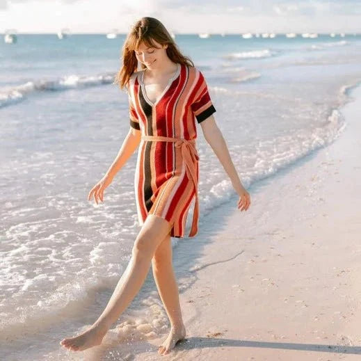 Ixchel Multi-Stripe Tunic Knit Dress