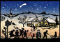 Miniature Silhouette Advent Calendar Card - Blue