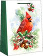 Traditional Large Christmas Gift Bag - Christmas Cardinal