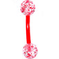 16G 5/16 Red Glitter Burst Curved Eyebrow Ring