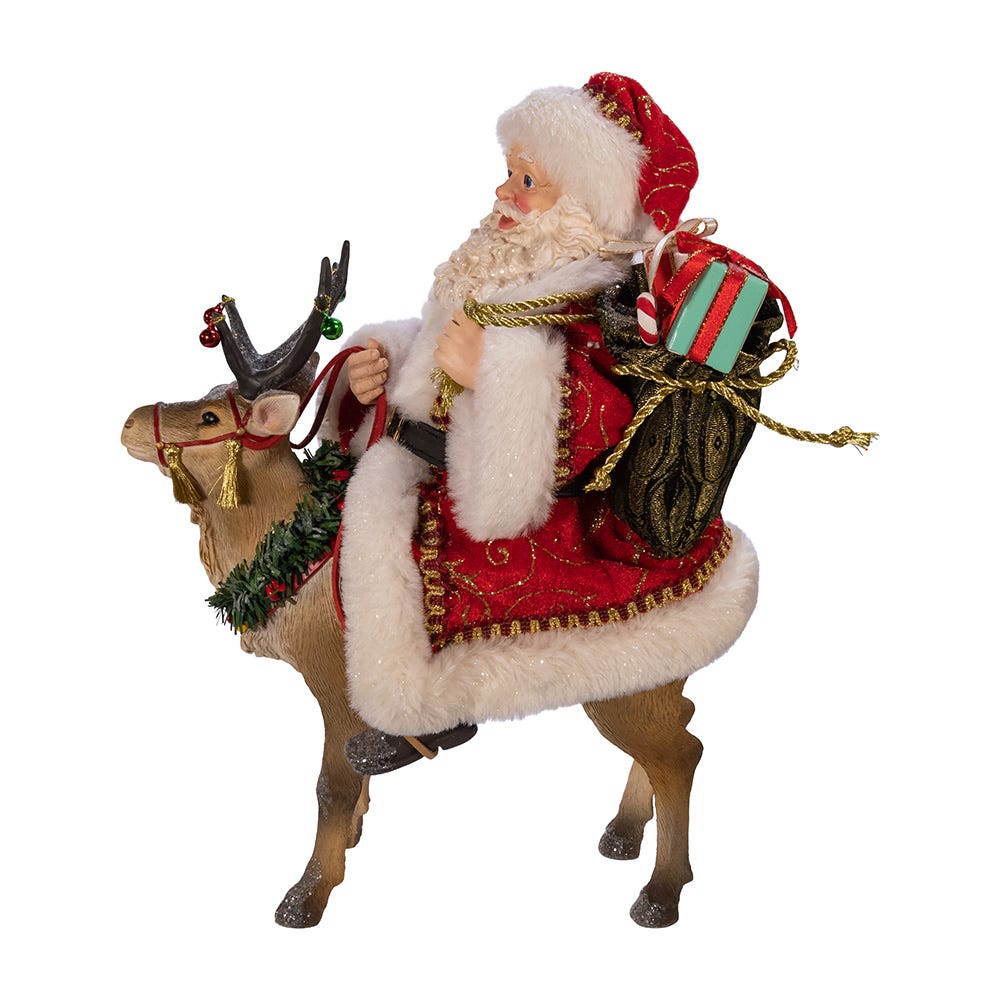 Fabriche Santa On Reindeer