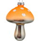 Orange Glow-In-The-Dark Glass Mushroom Ornament