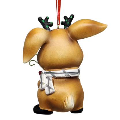 Jolly Bunny Ornament - Approximately 4 Inches