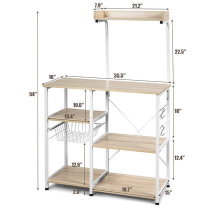 4 Tier Vintage Kitchen Baker's Rack Utility Microwave Stand-Coffee