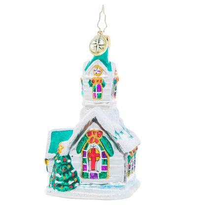 Christopher Radko Little Gem Glass Ornament - Boughs Of Holly Chapel