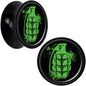 Black Acrylic Green Grenade Saddle Plug Set 20mm