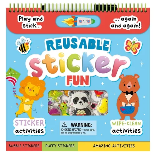 Reusable Sticker Fun: With Wipe-Clean and Sticker Activities - Spiral