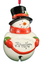 Ceramic Snowman Bell Ornament - Brother