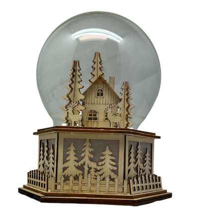B/O Lighted Laser Cut Village with Deer