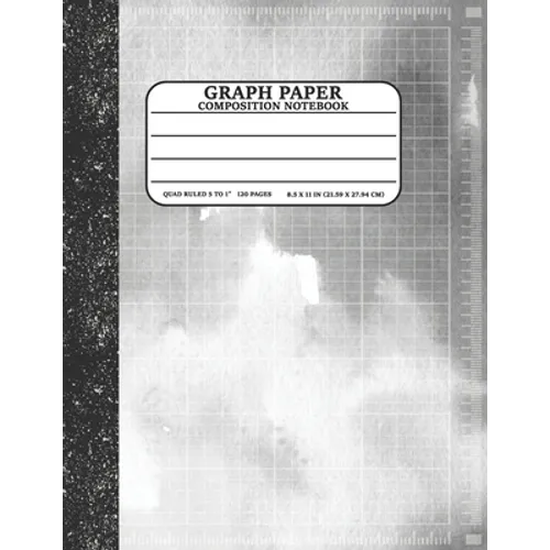 Graph Paper Composition Notebook: Math and Science Lover Graph Paper Cover Watercolor Silver (Quad Ruled 5 squares per inch, 120 pages) Birthday Gifts - Paperback