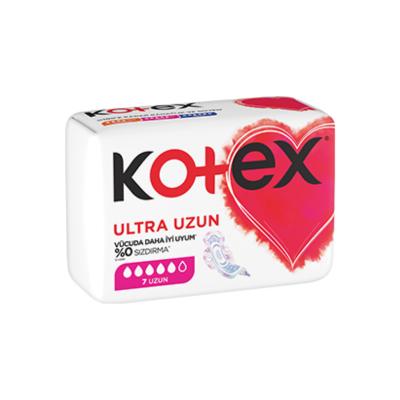 Kotex Ultra Long Sanitary Pads for Women - 7 Pack - Absorbent, Comfortable, and Reliable Menstrual Hygiene