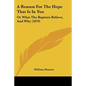 A Reason For The Hope That Is In You: Or What The Baptists Believe, And Why (1879) - Paperback