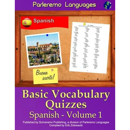 Parleremo Languages Basic Vocabulary Quizzes Spanish - Volume 1 - Paperback