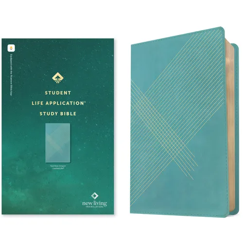 NLT Student Life Application Study Bible, Filament Enabled (Leatherlike, Teal Blue Striped, Red Letter) - Imitation Leather