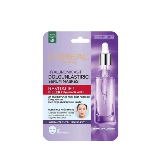 L'Oreal Paris Revitalift Face Mask - Anti-Aging, Moisturizing & Plumping Single-Use Sheet Mask for Revitalizing Skin