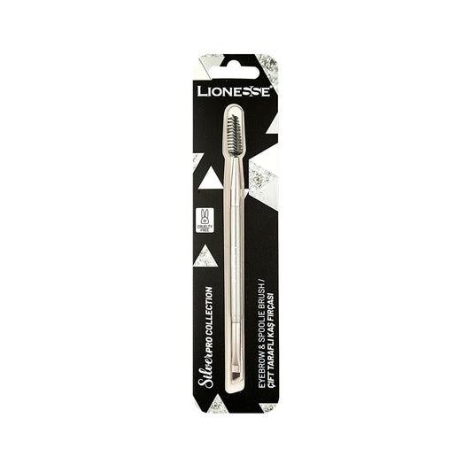 Lionesse Silver Collection Dual-Sided Eyebrow Brush - Luxury Eyebrow Grooming Tool for Precision Shaping