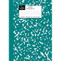 Marble Notebook A5: Teal Green Marble Wide Ruled Journal - Paperback