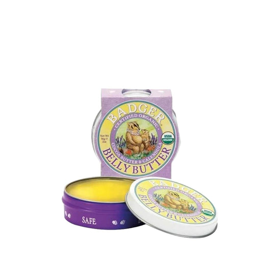 Badger Belly Cream, Natural Moisturizer for Pregnancy Skincare & Stretch Mark Prevention - 56g