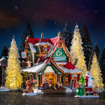 3 Color Crystal Lighted Tree - 4 Piece Set