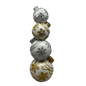 Lighted Silver and Gold Ornament Stack - 15 Inch