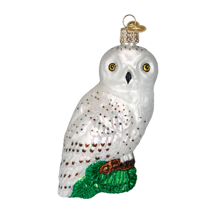 Great White Owl Glass Ornament