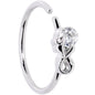 20G 3/8 Clear Gem Bow Seamless Circular Ring