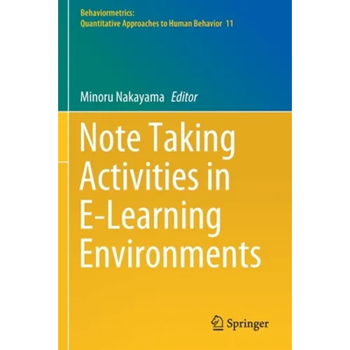 Note Taking Activities in E-Learning Environments - Paperback