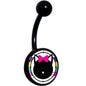 Pink Bow Kitty Cat Craze Black Belly Ring