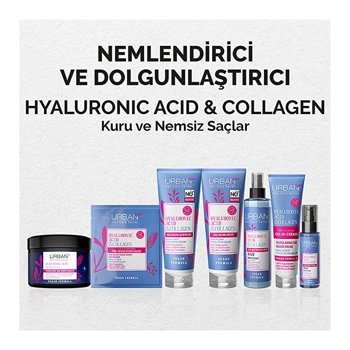 Urban Care Hyaluronic Acid & Collagen Intensive Overnight Hair Mask - Vegan, Paraben-Free Overnight Hair Mask with Hyaluronic Acid & Collagen