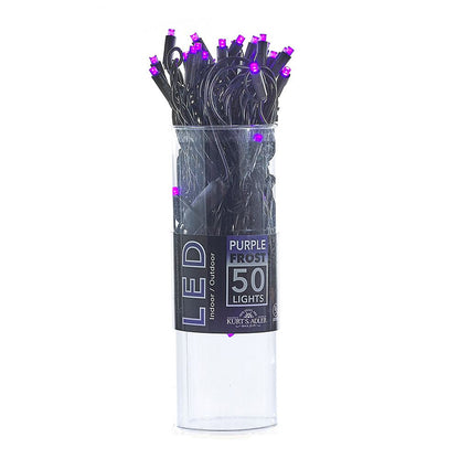 50-Light Purple Frost LED Black Wire Light Set